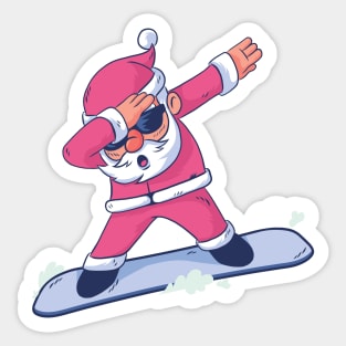 Snowboarding Santa Dab Sticker